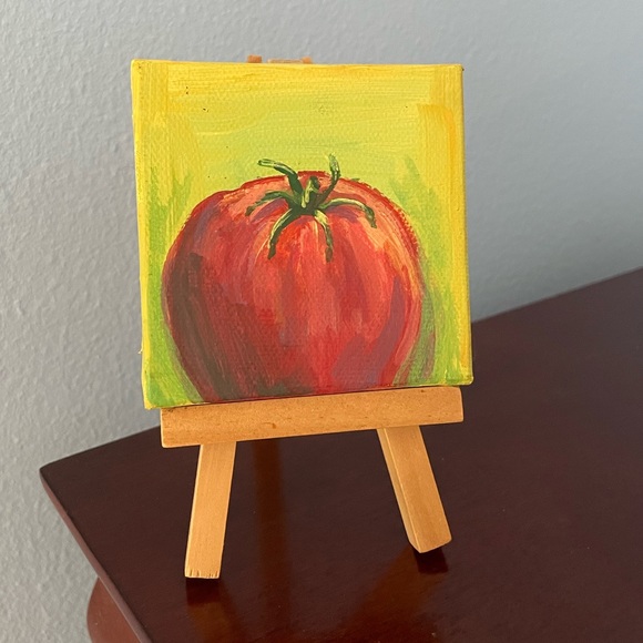 Original 3”x3” tomato painting - Picture 5 of 5
